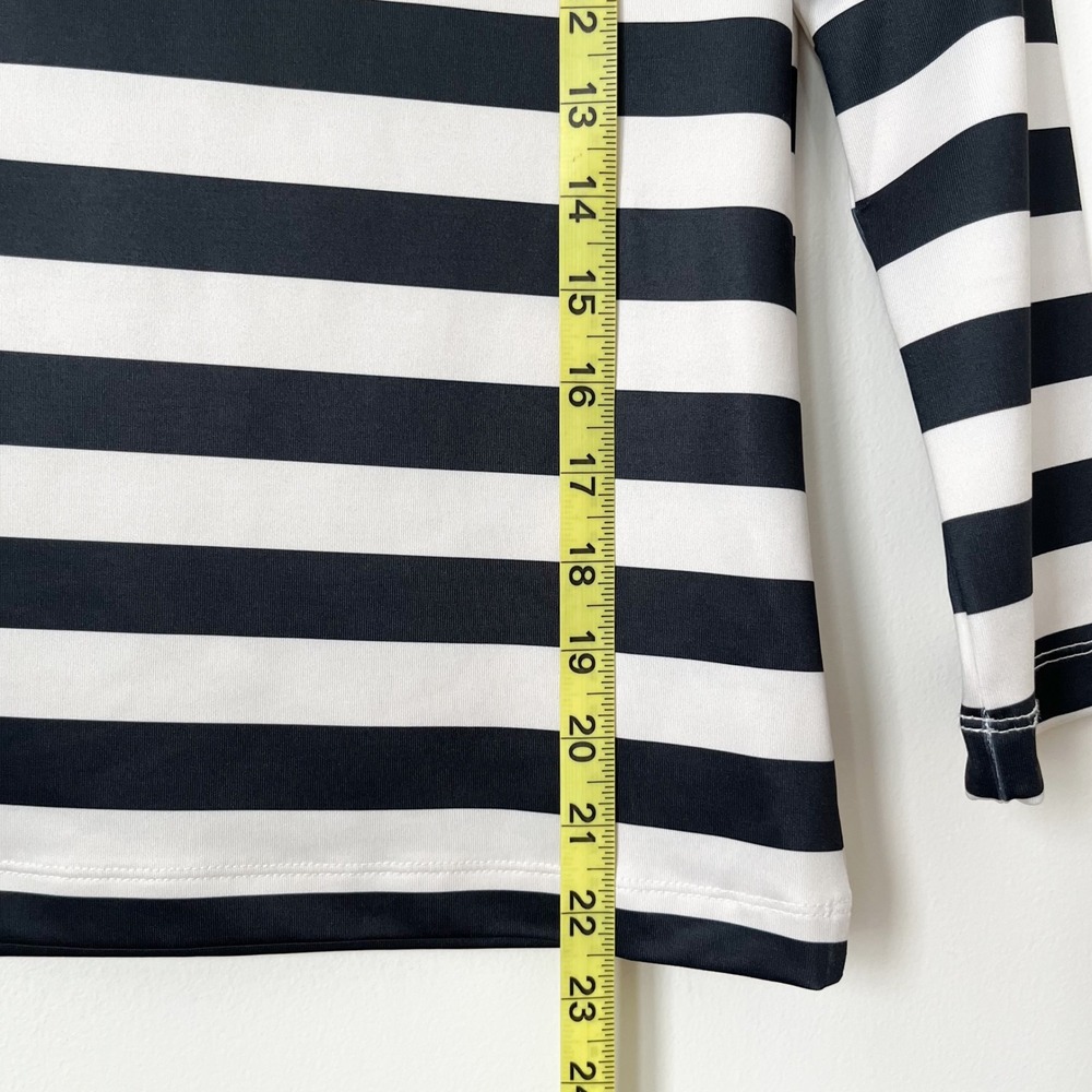 NWT Dudley Stephens Bar Harbor Boatneck Top Black Cream Cabana‎ Stripe Womens XS - Picture 7 of 9